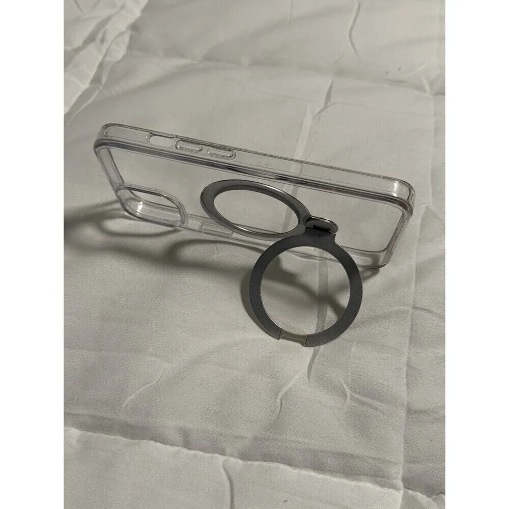 TORRAS OSTAND MAGNETIC CLEAR CASE WITH SILVER RING STAND IPHONE 13/14